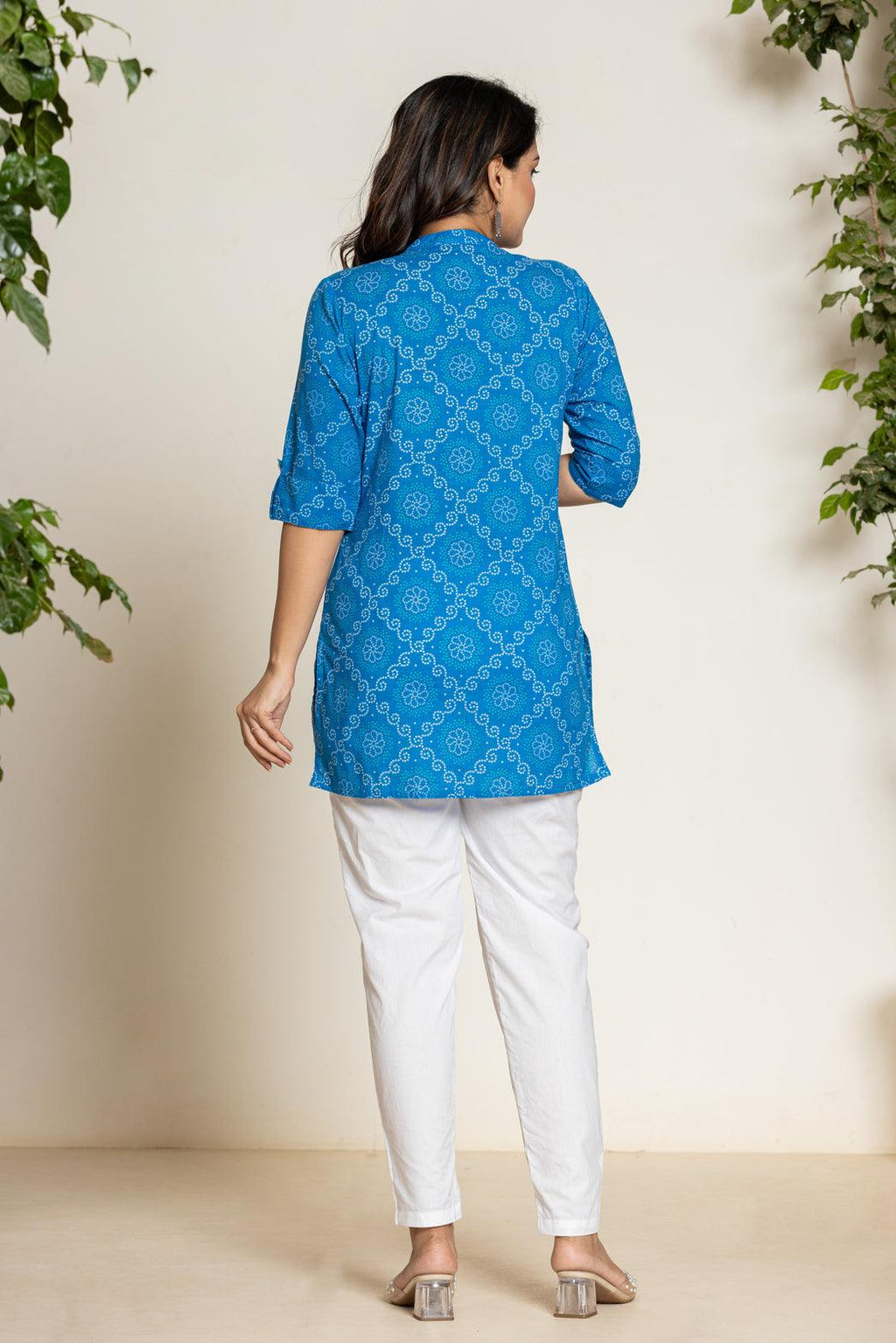 Women Bandhani Print Premium Pima Cotton Kurti