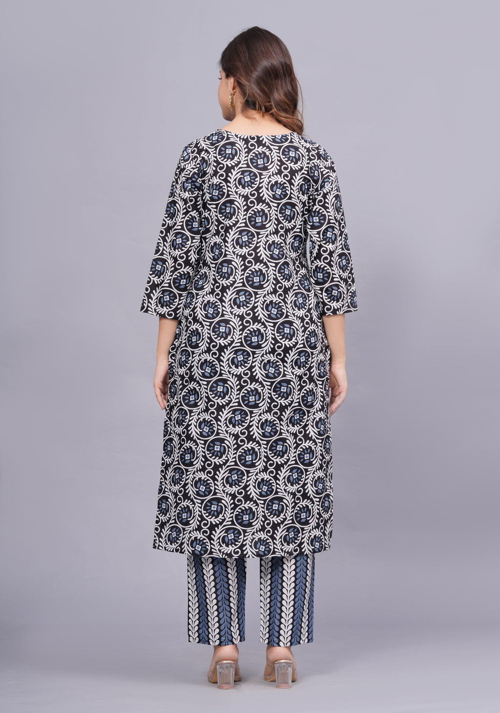 Floral Printed Pure Cotton Kurta With Palazzos ROOPWATI FASHION