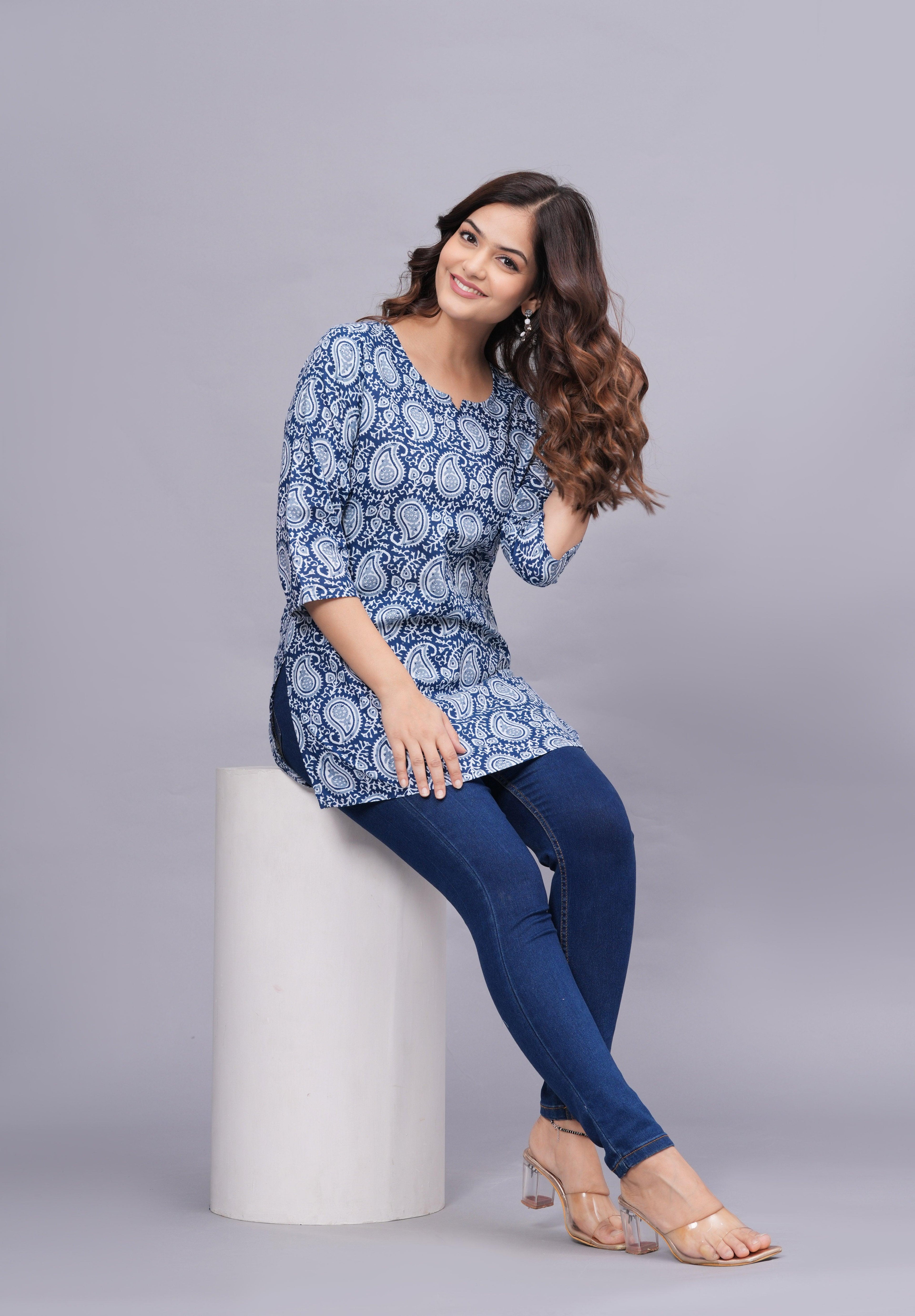 Ethnic Motifs Printed Pure Cotton Kurti ROOPWATI FASHION
