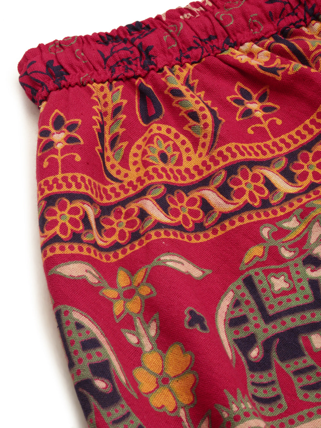 Women Red & White Ethnic Motifs Print Flared Palazzos ROOPWATI FASHION