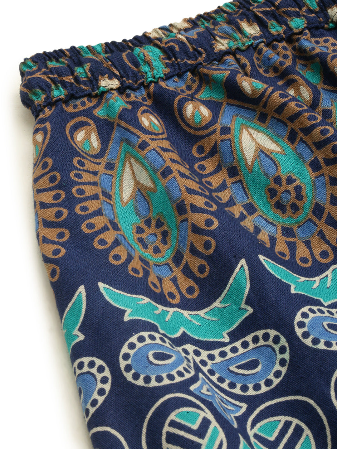 Women Green & Navy Blue Ethnic Motifs Print Flared Palazzos ROOPWATI FASHION