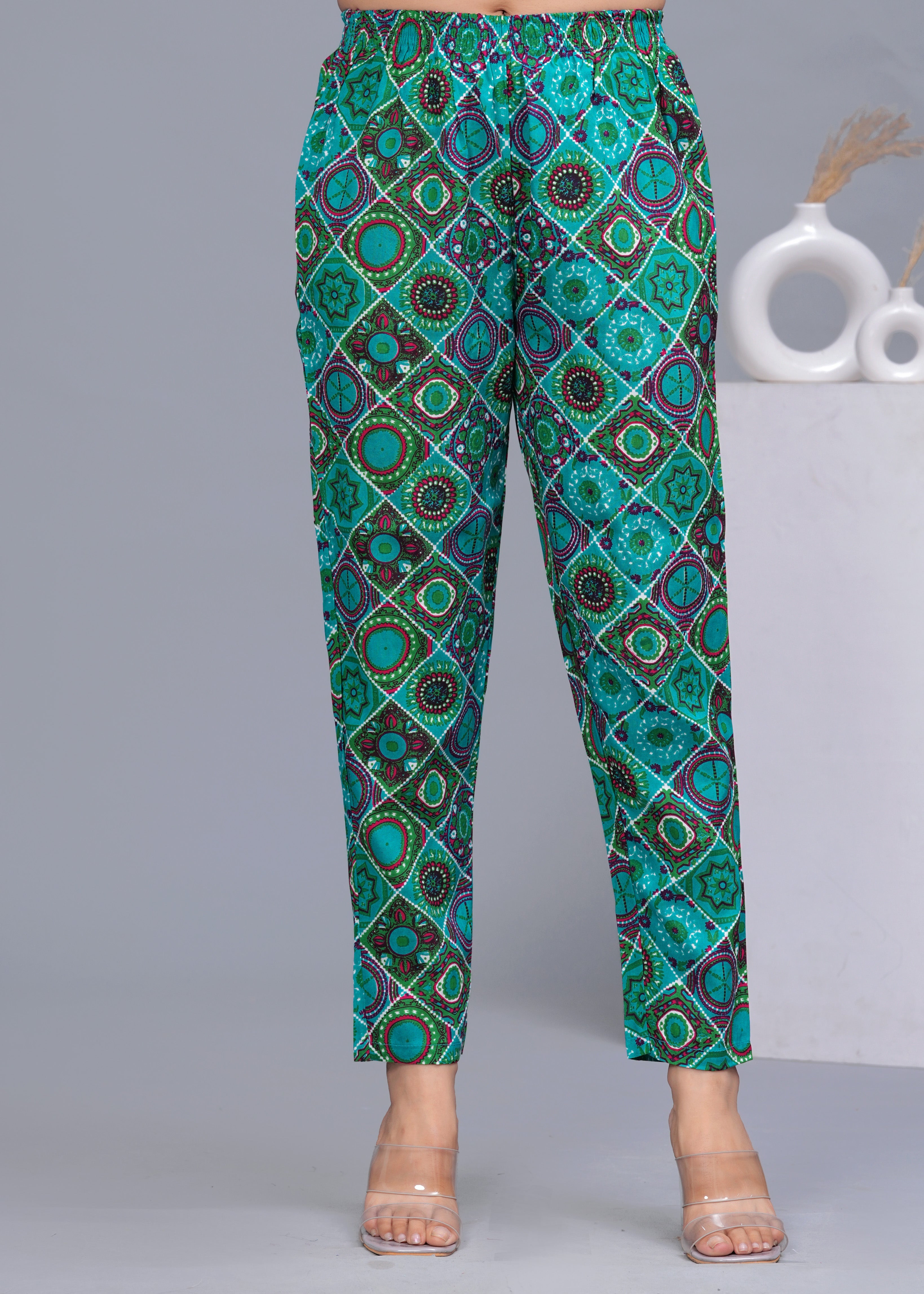 Navy Blue Embroidered Cotton Kurta Set with Printed Pants