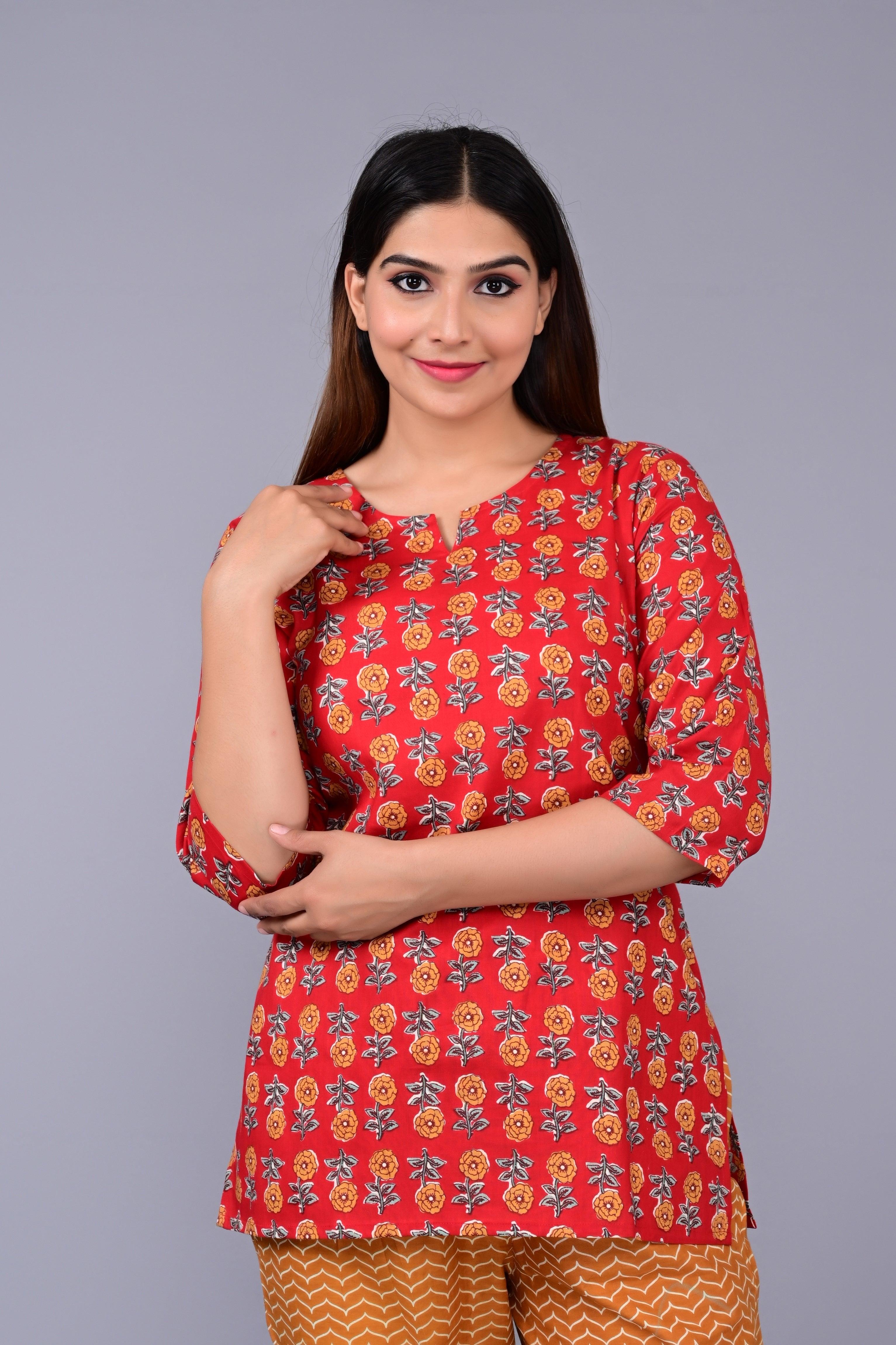 Printed Pure Cotton Night Suit Set ROOPWATI FASHION