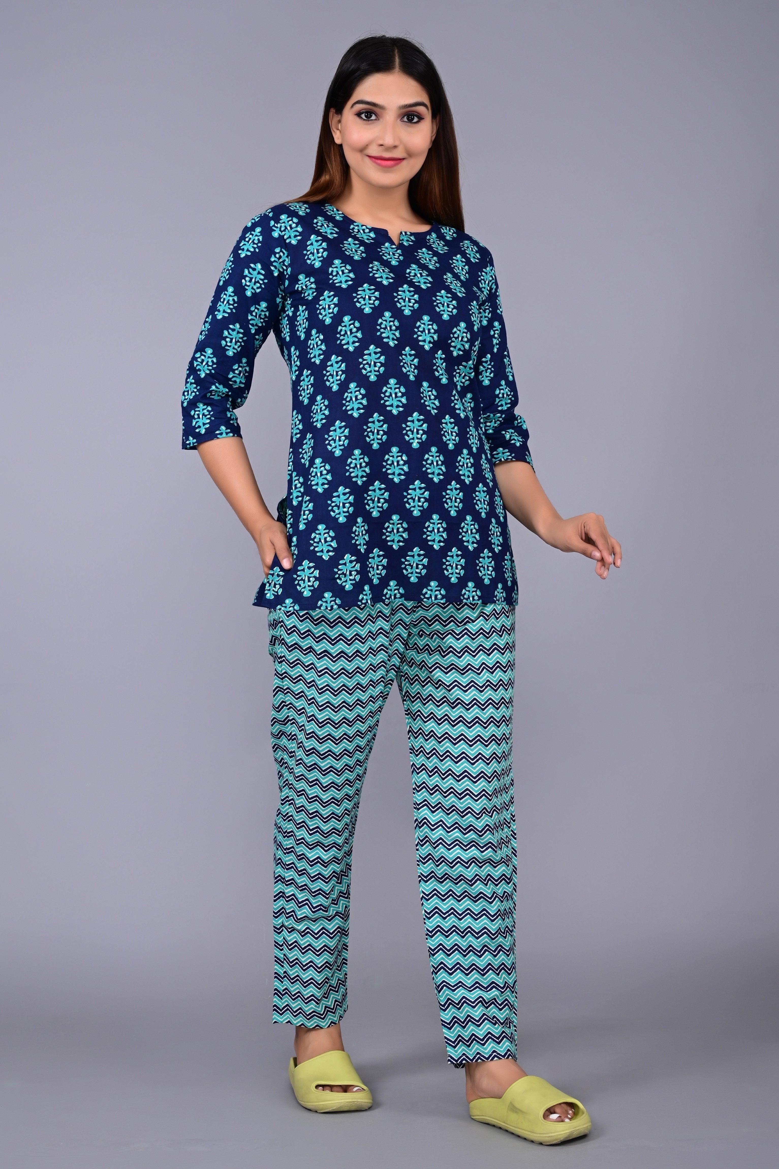 Printed Pure Cotton Night Suit ROOPWATI FASHION