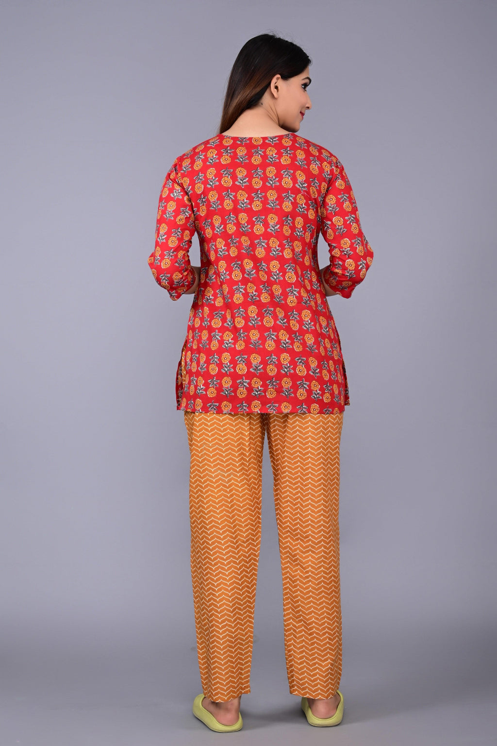 Printed Pure Cotton Night Suit Set ROOPWATI FASHION
