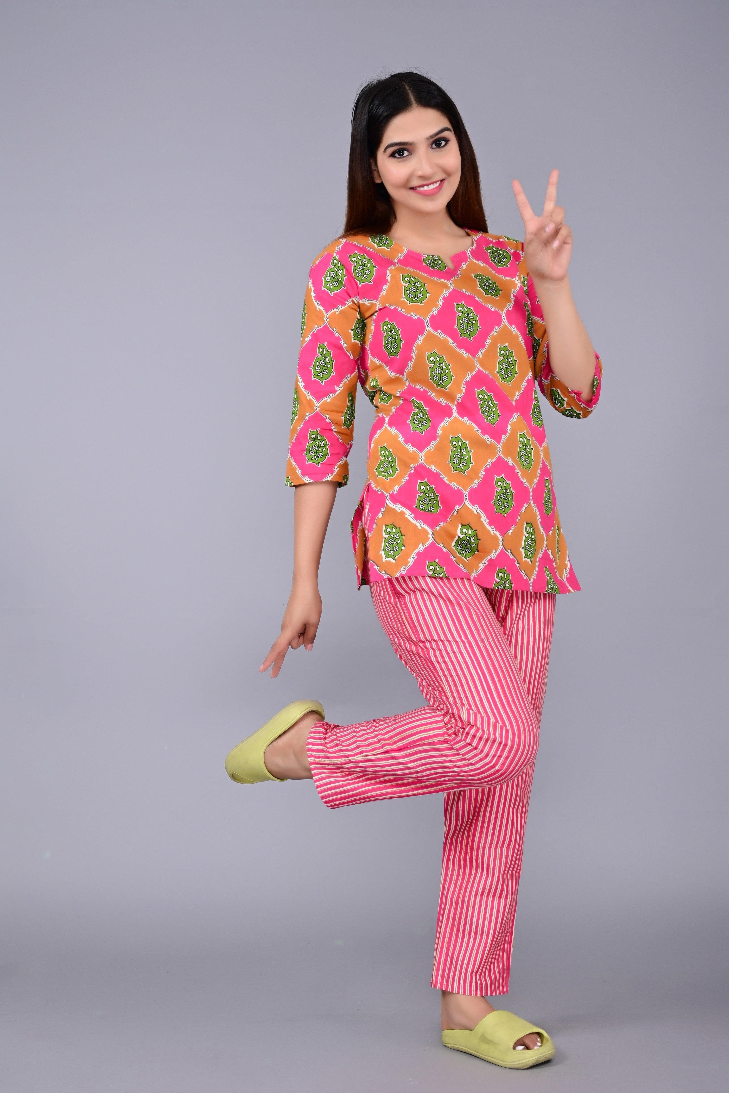 Printed Pure Cotton Night Suit ROOPWATI FASHION
