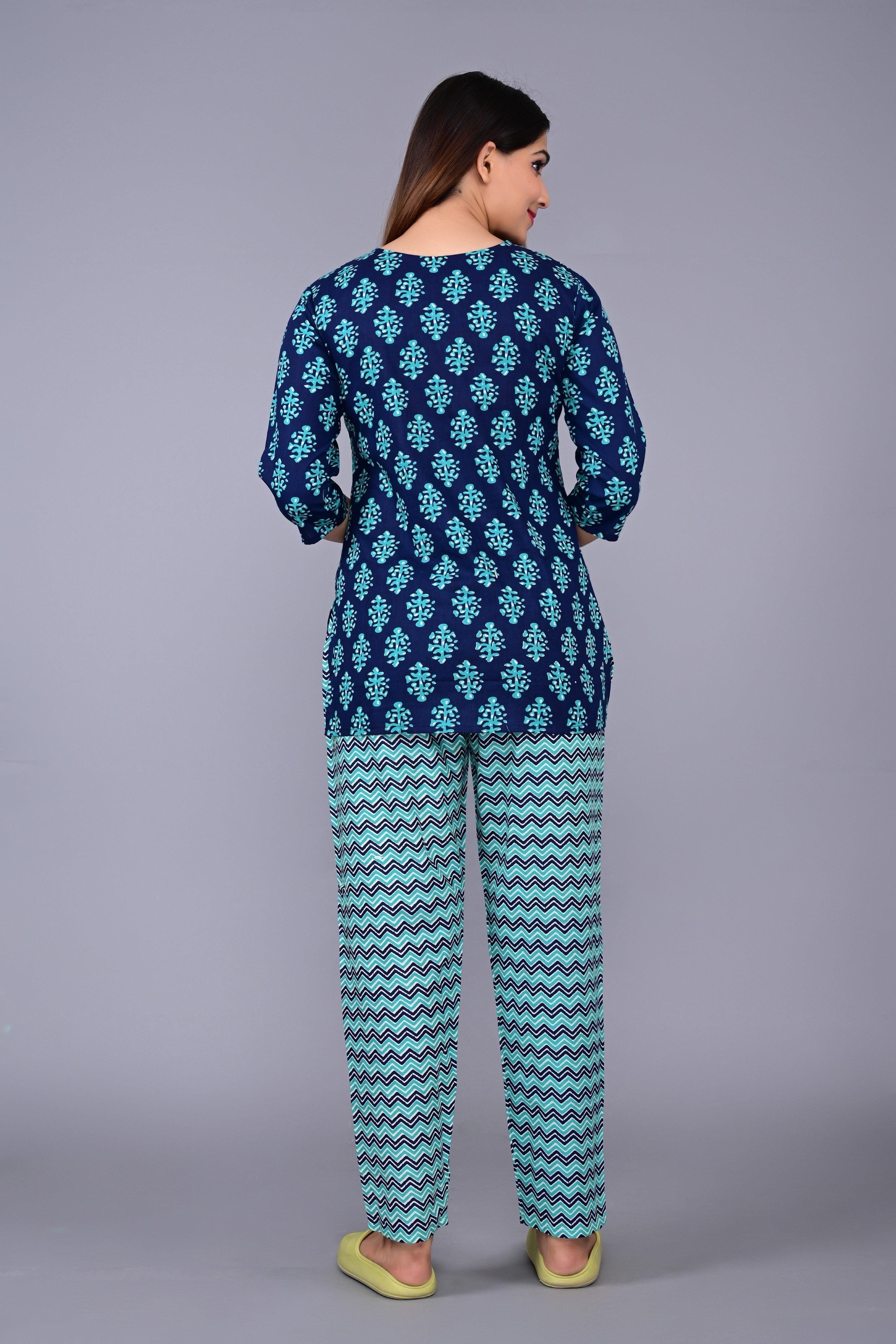 Printed Pure Cotton Night Suit ROOPWATI FASHION