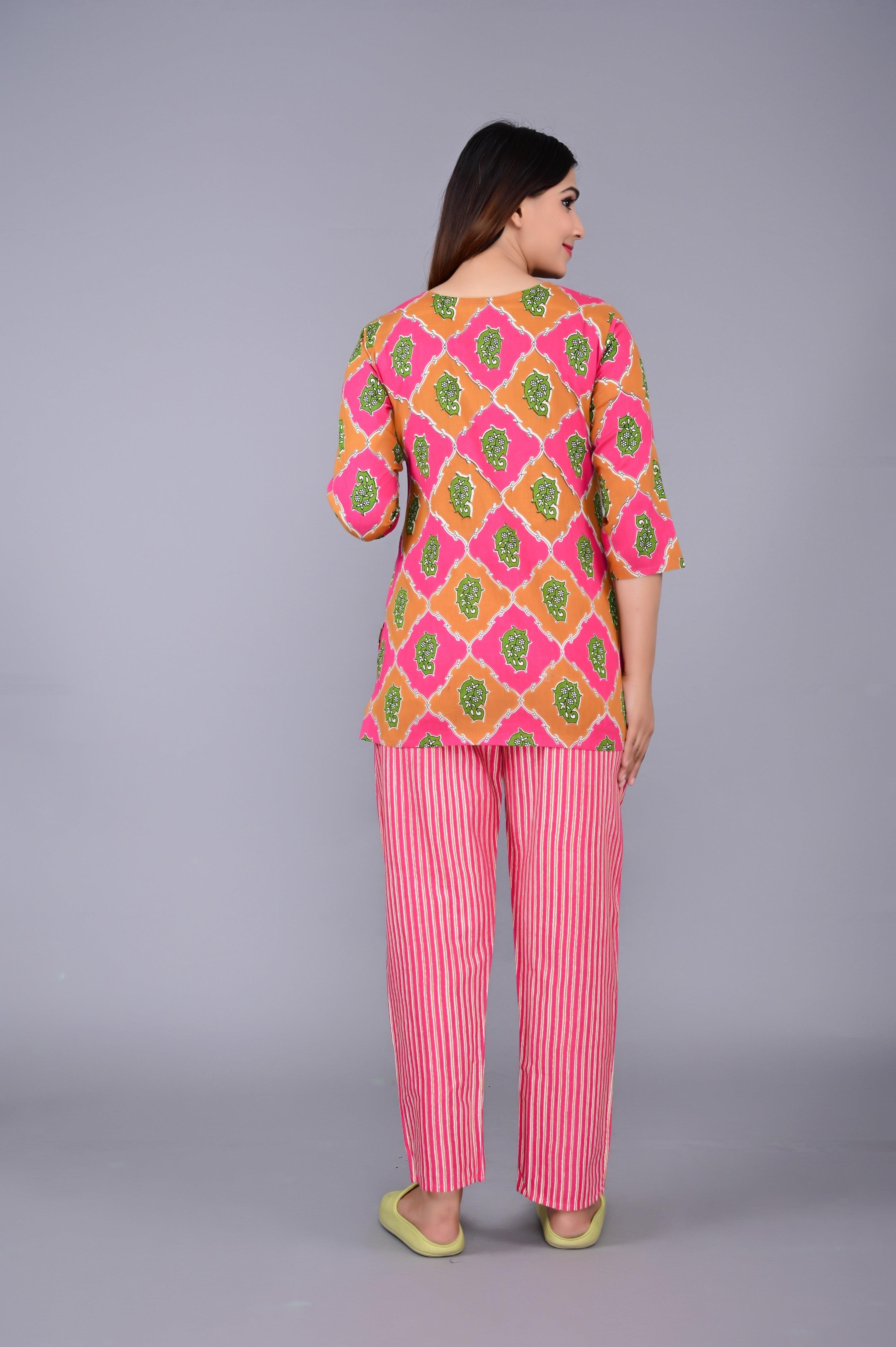 Printed Pure Cotton Night Suit ROOPWATI FASHION