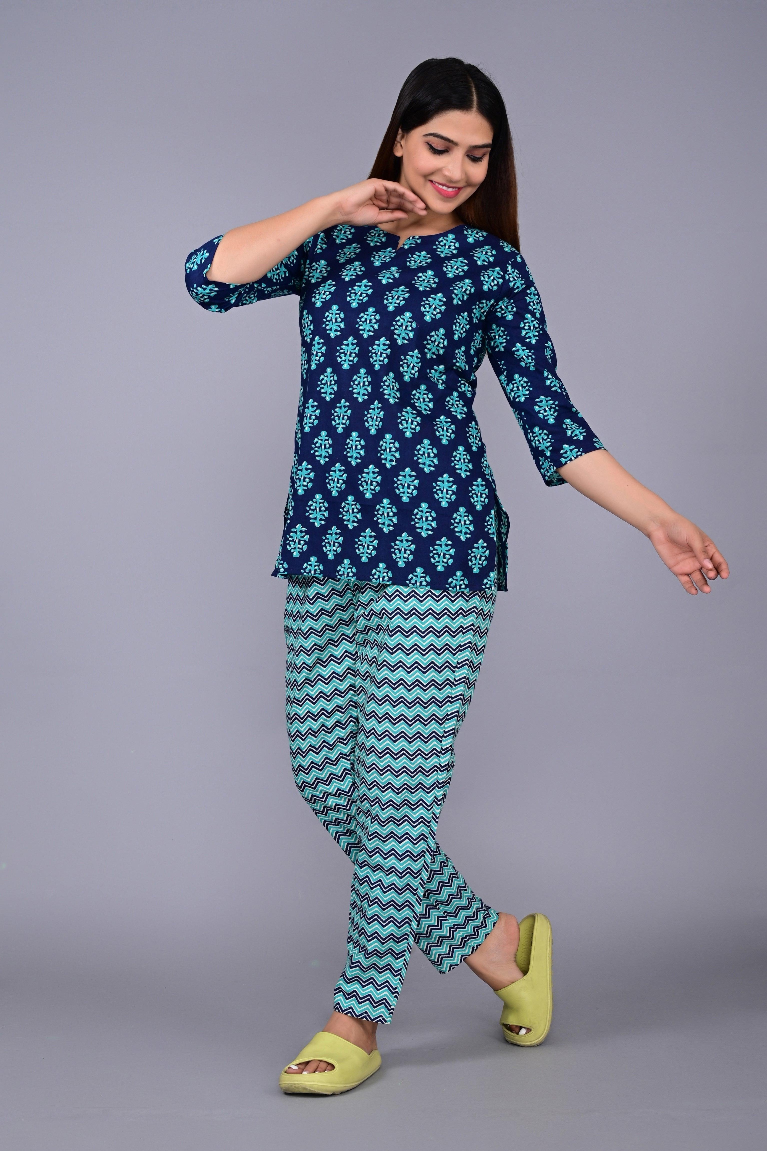 Printed Pure Cotton Night Suit ROOPWATI FASHION