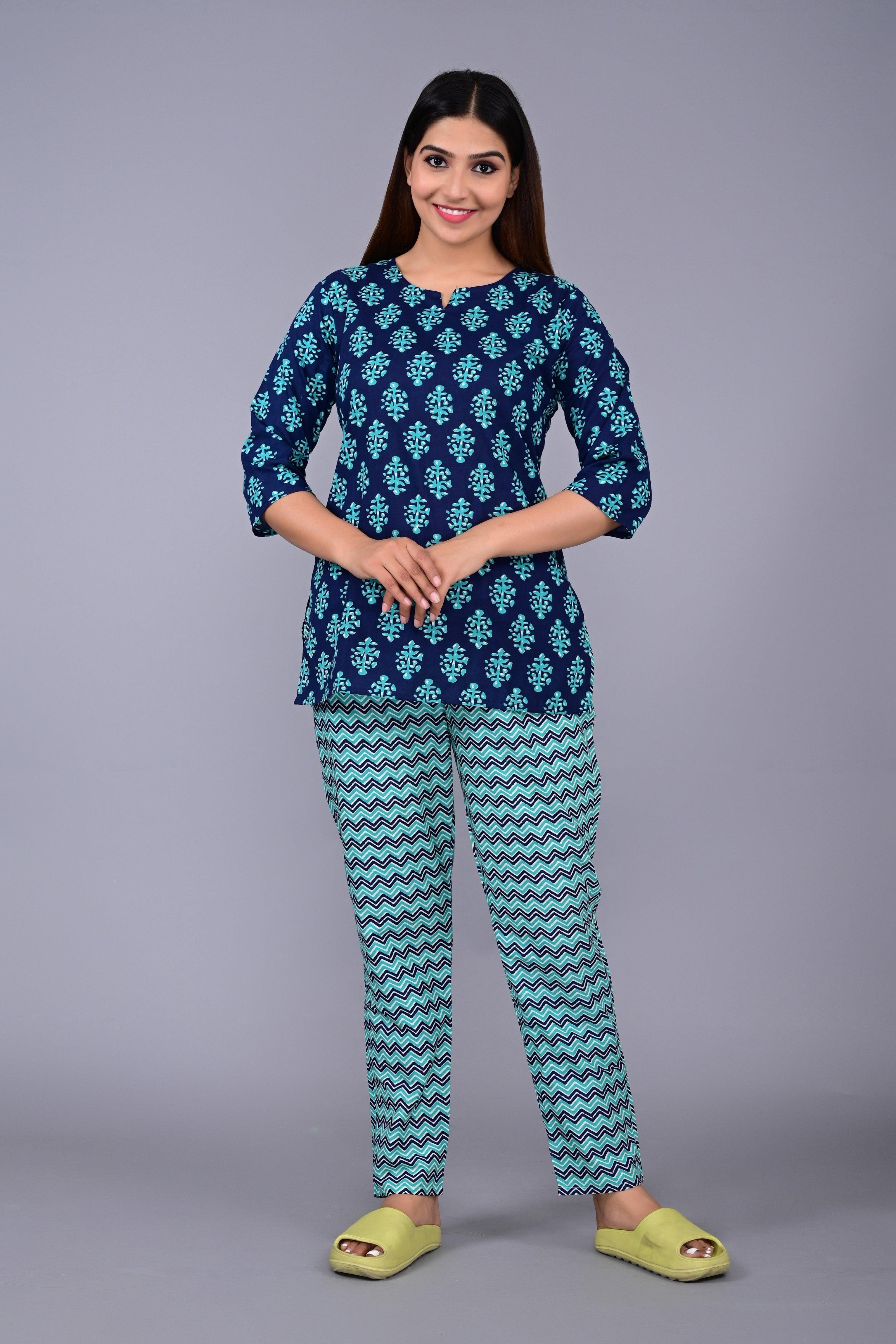 Printed Pure Cotton Night Suit ROOPWATI FASHION