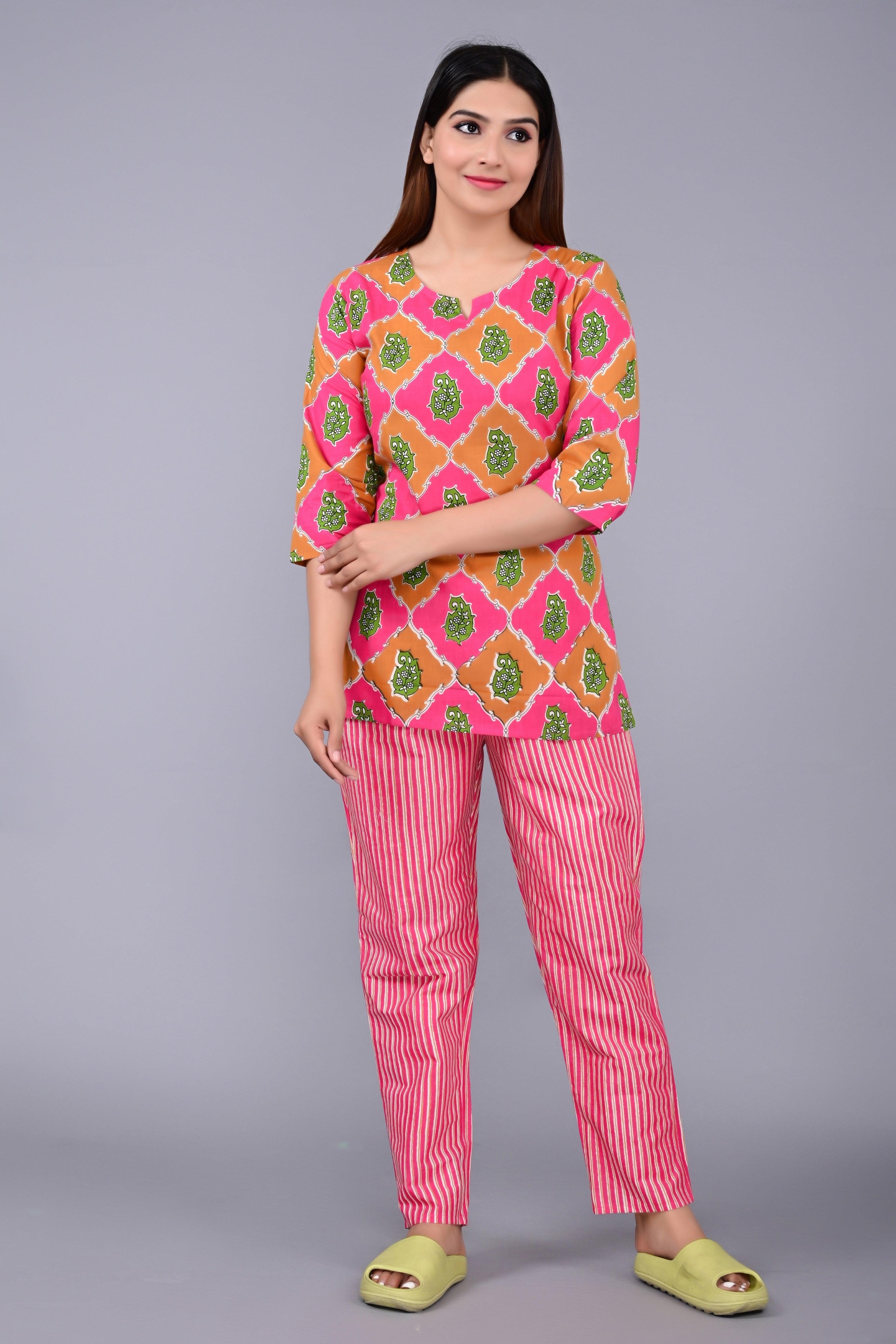 Printed Pure Cotton Night Suit ROOPWATI FASHION