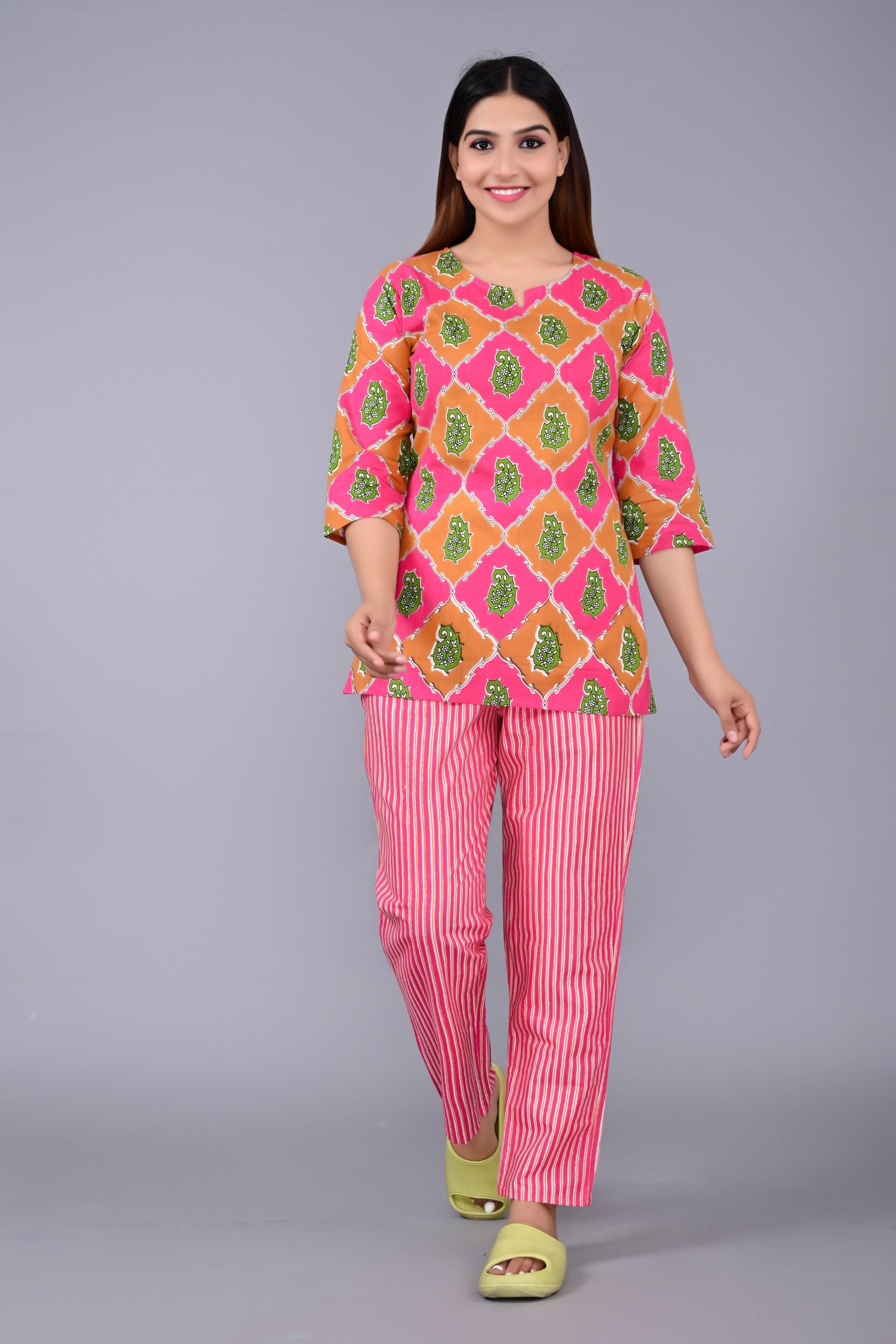 Printed Pure Cotton Night Suit ROOPWATI FASHION