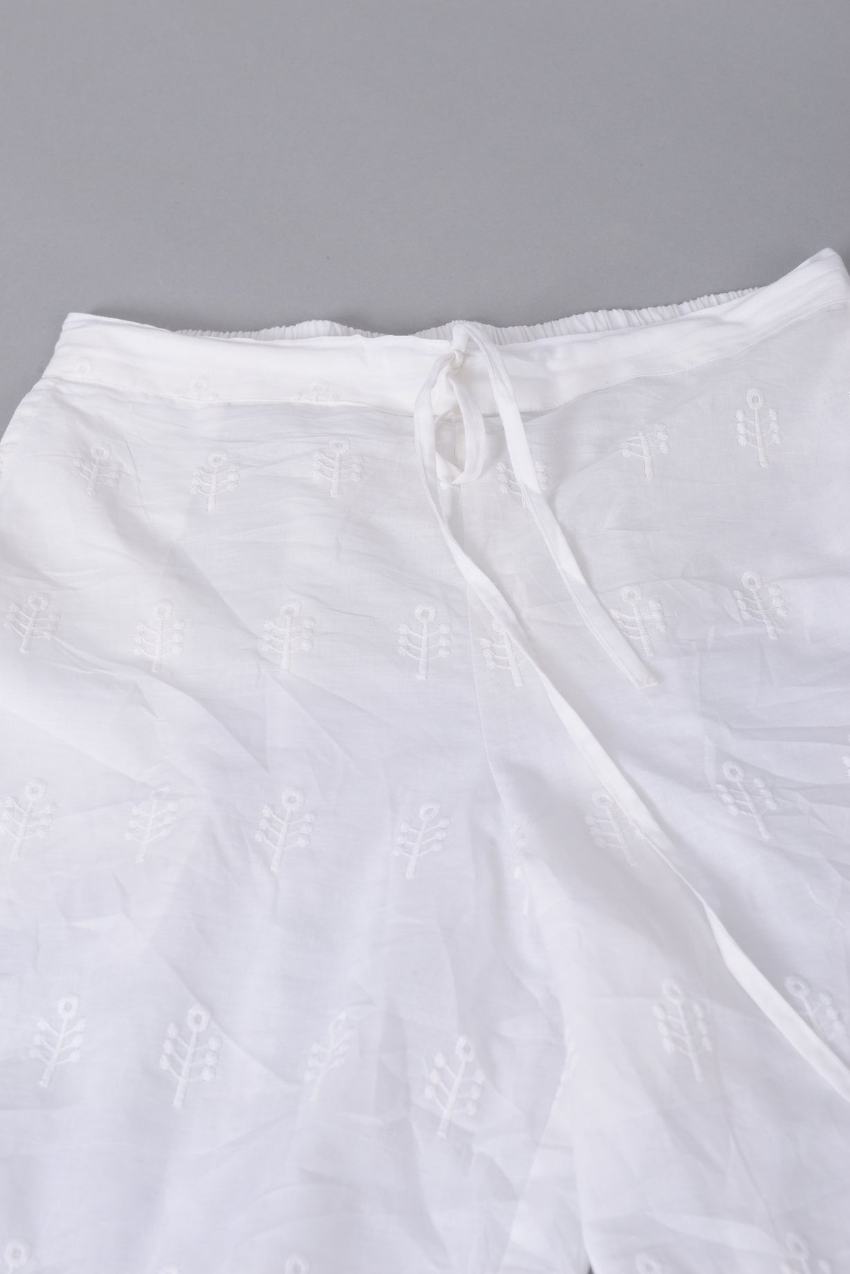 Women Floral Embroidered Cotton Straight Palazzo ROOPWATI FASHION