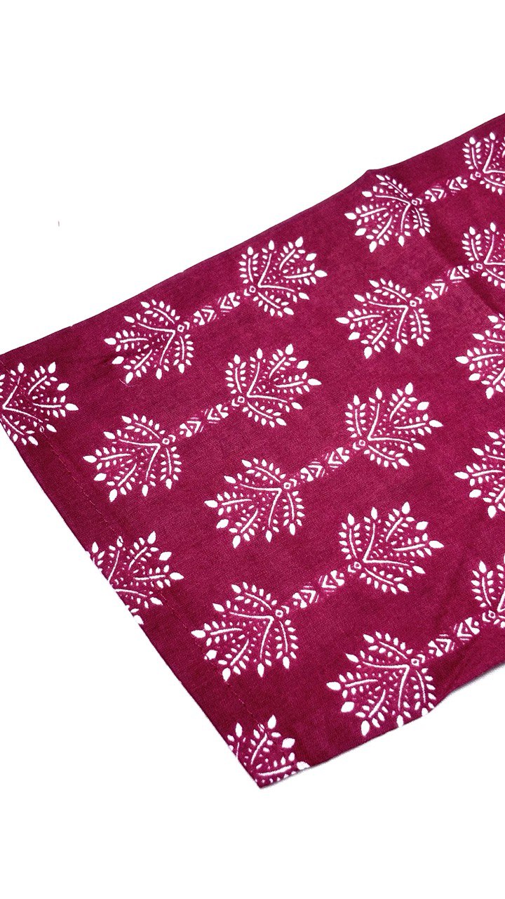 Floral Kalamkari Printed Keyhole Neck Pure Cotton Kurti ROOPWATI FASHION